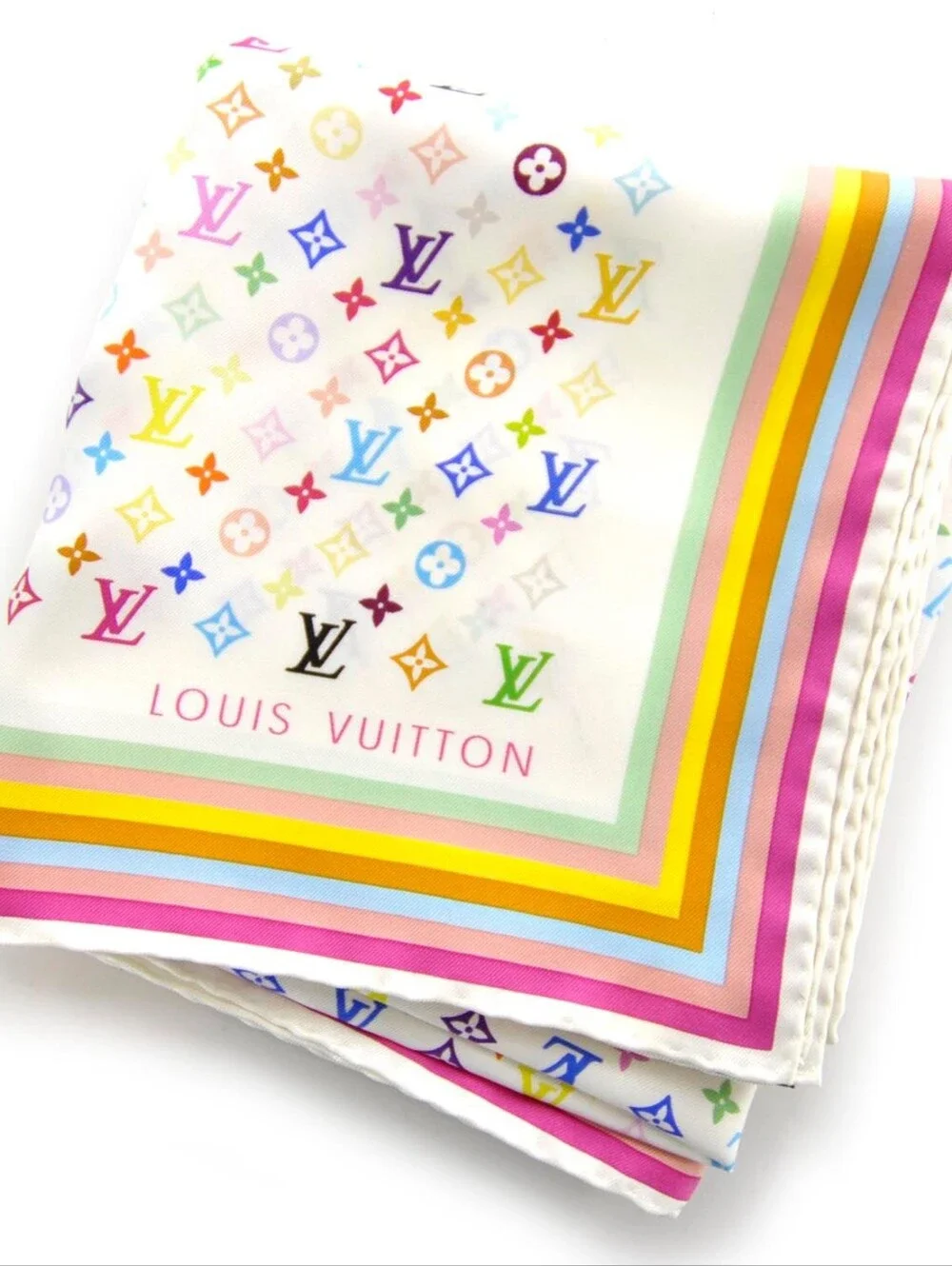 BNIB! RARE! Louis Vuitton X Takashi Murakami Multicolor Monogram Scarf LV X TM